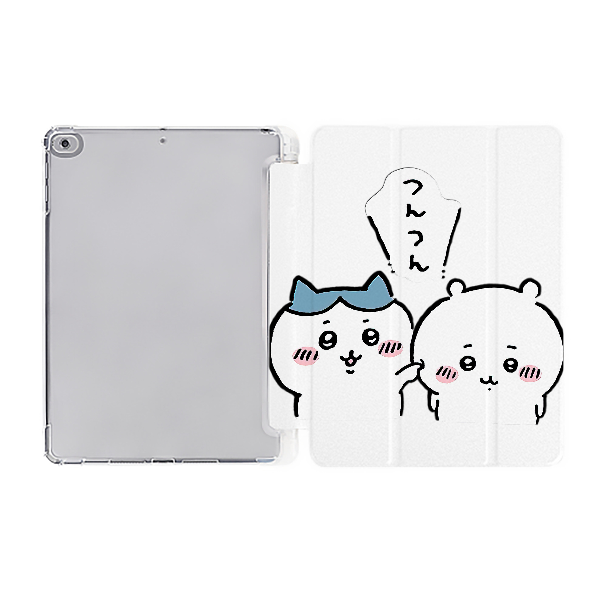 （画像用） ちいかわ ちいかわ Chii-kawa chiikawa IPad ケース ペン収納付き 三つ折りスタンド PUレザー×シリコン 対応機種9.5/10.5/10.9インチ